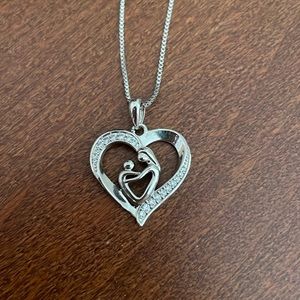 Mother and child pendant with chain